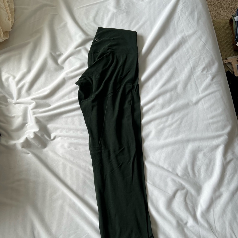 Lululemon high rise Align 23” crop leggings, 10, rainforest green